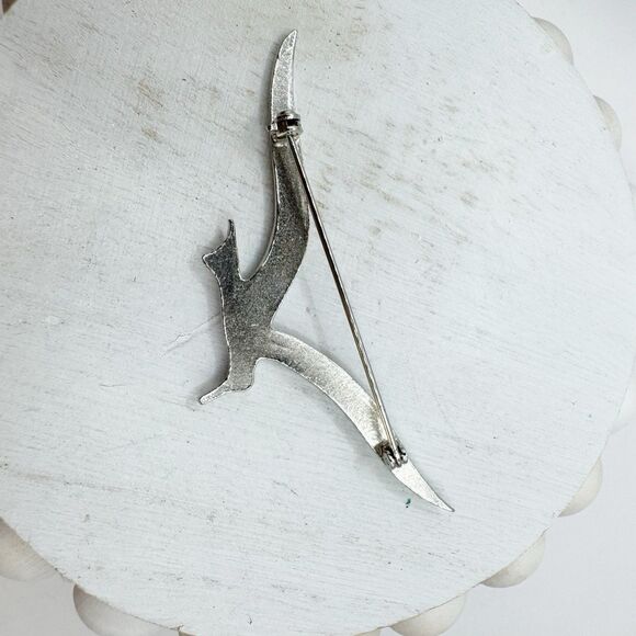 Vintage Silver Tone Flying Seagull Brooch Pin Coastal Beachy - Picture 4 of 6